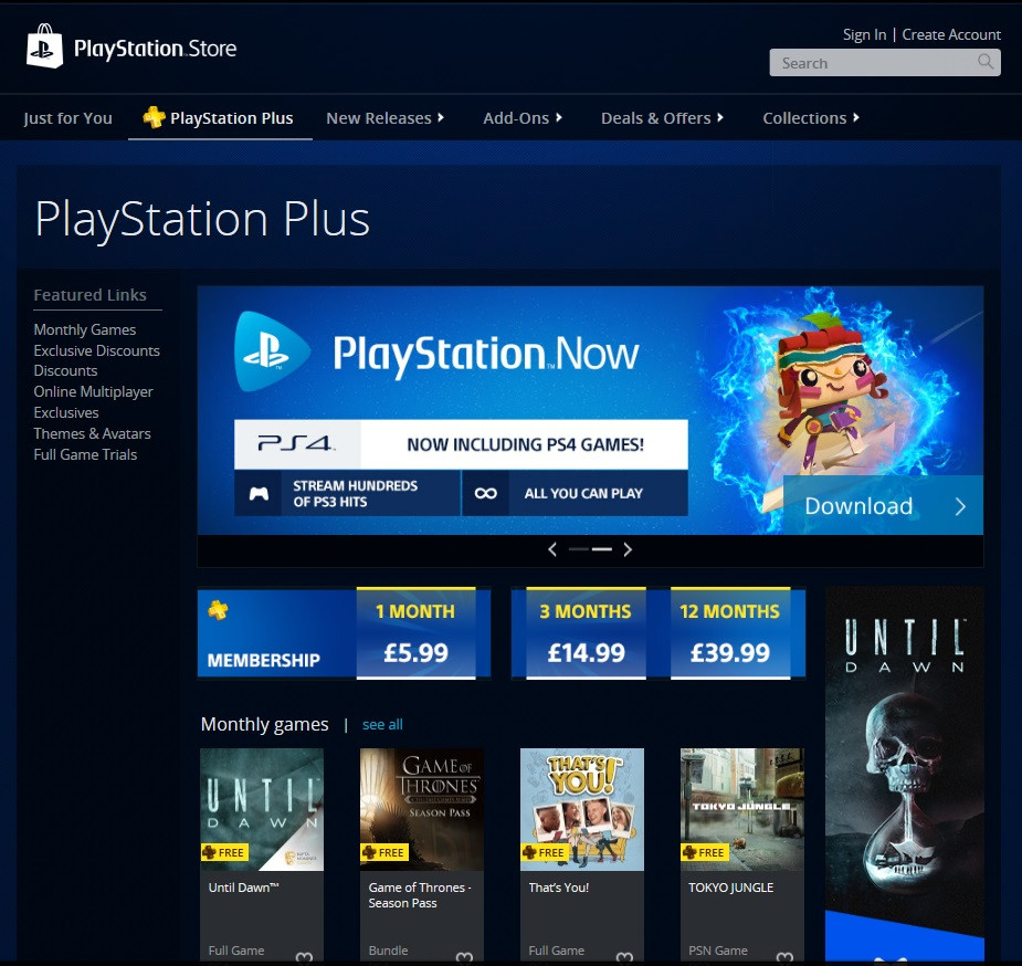 PlayStation Plus - PlayStation Now